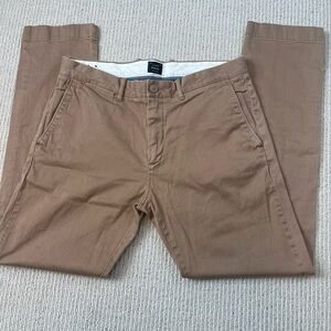 J Crew Chino 484 Slim Pants Mens 33x32 Brown Stretch Casual Preppy Travel